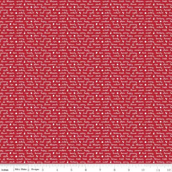 Red Script Fabric - Etsy