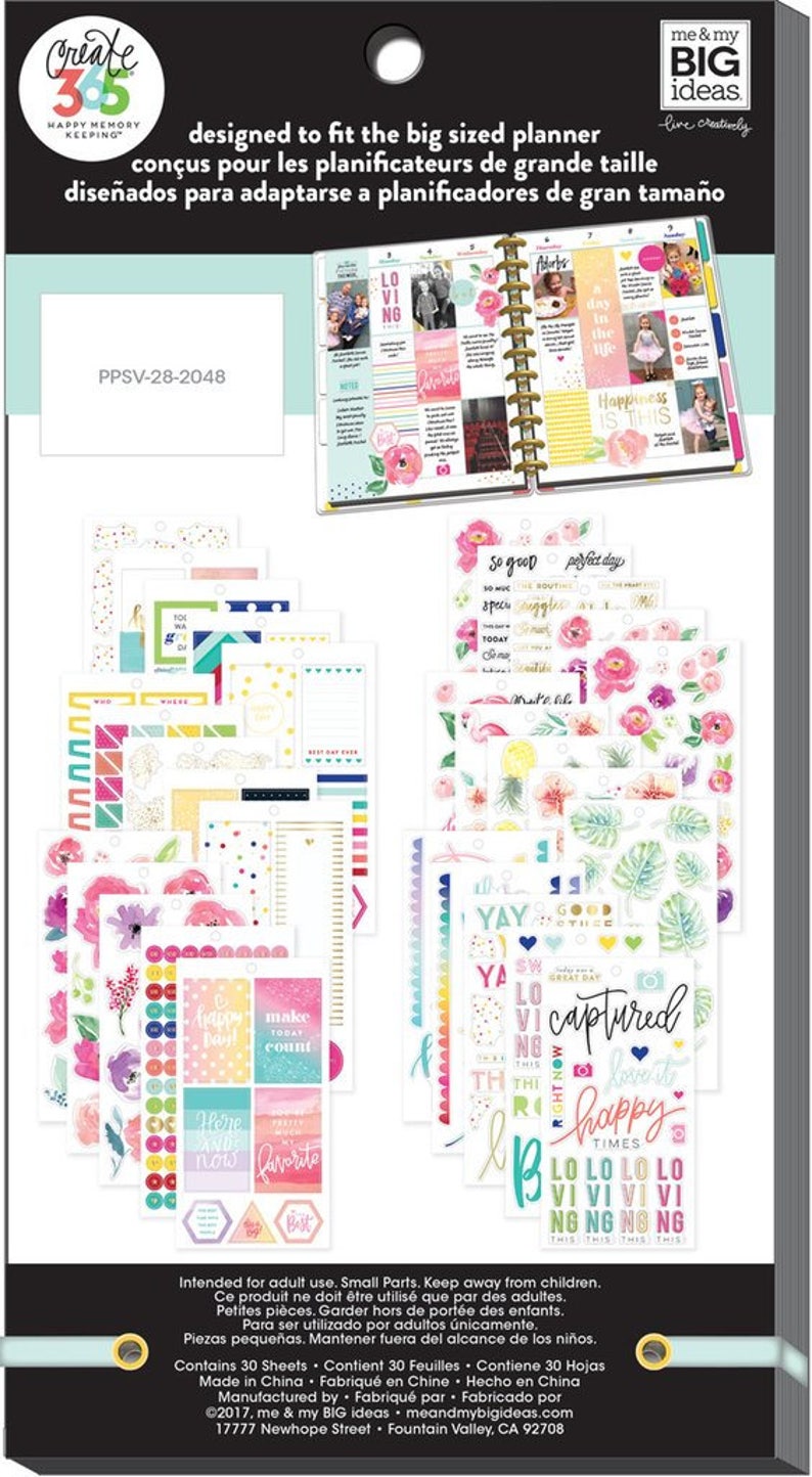 The Happy Planner - Me and My Big Ideas - Value Pack Stickers - Floral ...