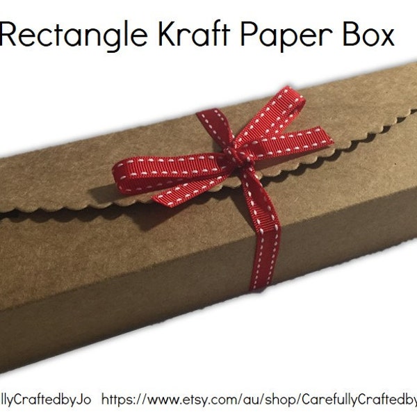 Rectangle Kraft Paper Gift Box - 23cm  x 7cm x 4cm - Perfect for gifts, bakery goods, wedding favour box and more!