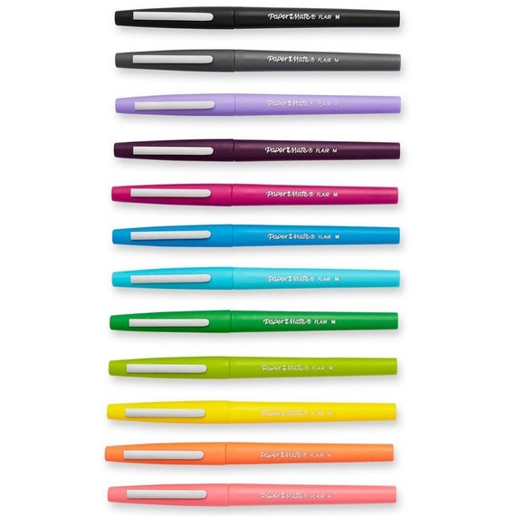 Paper Mate Flair Felt Tip Pens, Bold Tip (1.2 mm), Assorted Colors, 12 Count