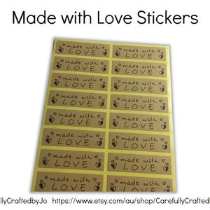 Made with Love Stickers - Rechteckiger Aufkleber/ Umschlagsiegel