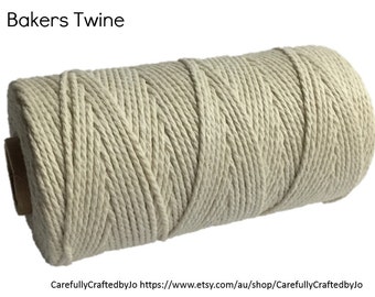 Baker's Twine 100 Metre Spool - Solid White - 12 Ply (1.5mm) Cotton String