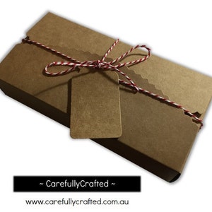 Rectangle Scallop Kraft Paper Gift Box - 17.8cm x 9cm x 3.5cm - Perfect for gifts, bakery goods, wedding favour box and more!