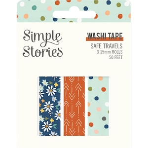 Carpe Diem - Historias simples - Cinta Washi de viajes seguros - Conjunto de 3