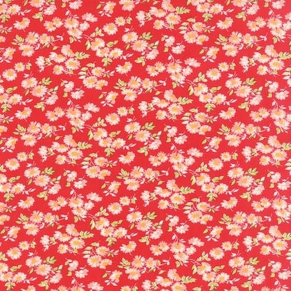 Moda Fabric - Little Ruby - Bonnie & Camille - Red #55137 11 - BOLT END 65cm