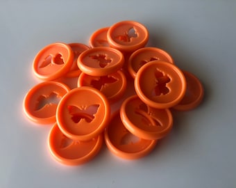 Plastic Planner Discs - Klein (26mm) - Oranje - Vlinder - Set van 11