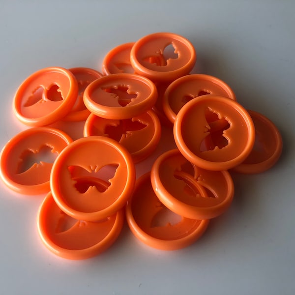 Disques Plastic Planner - Petit (26mm) - Orange - Papillon - Ensemble de 11