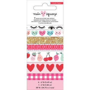 Papel para caixa - Squeeze principal - Fita Washi - Conjunto de 7