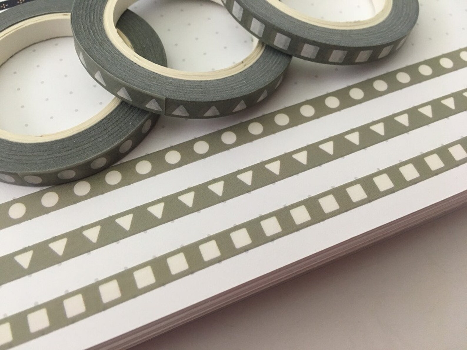 Washi Tape Checklist Set of 3 Gray Planner Bullet | Etsy