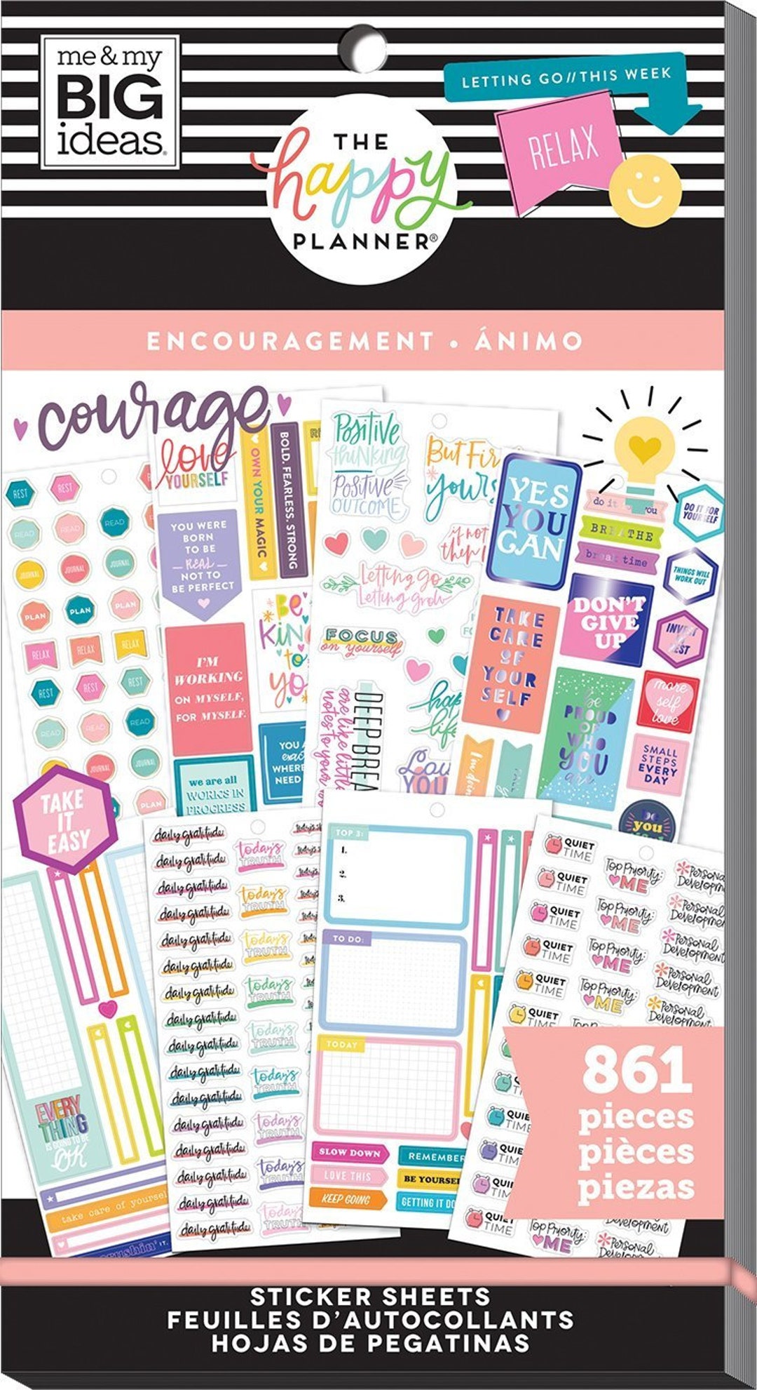 The Happy Planner Me and My Big Ideas Value Pack Stickers Encouragement