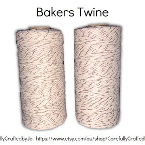 Baker&#39;s Twine 100 Metre Spool - Metallic White/Coppet White/Red Twine - 12 Ply (1.5mm) Cotton String