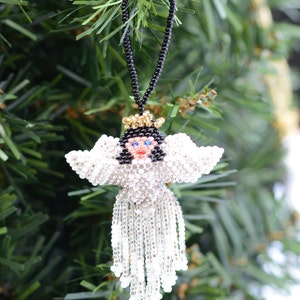 Angel Christmas Ornament  Angel  Hand Beaded