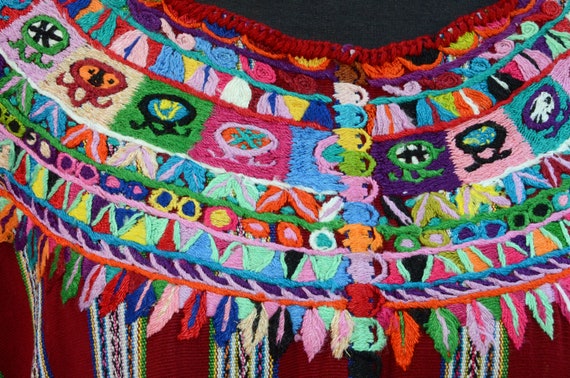 Huipil Maya Red Blouse Textiles Embroidered - image 3