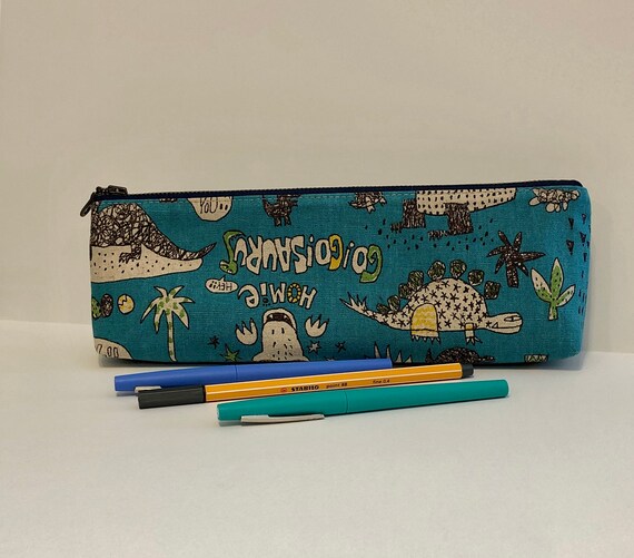 Pencil case pencil pouch noodlehead canvas pencil pouch Cotton Linen Blend Canvas novelty print pencil case Dinosaurs