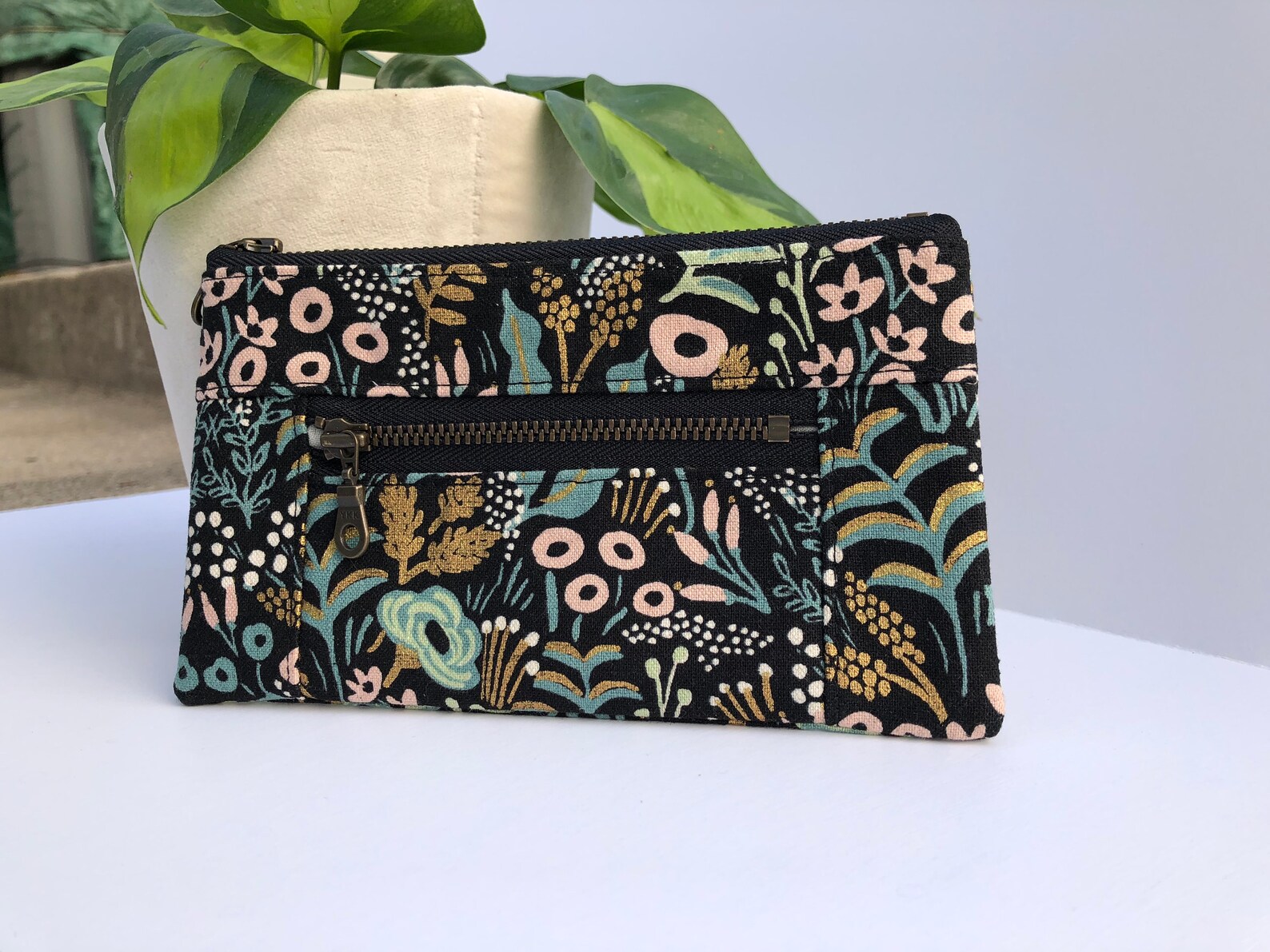 Small Devon Pouch Double Zipper Pouch Zippered Pouch Cotton Etsy UK