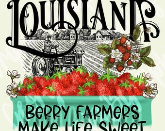 Louisiana Strawberry Festival PNG Bundle – Ponchatoula Berry Farmers Shirt Design – Farm Fresh Strawberry Sublimation Download