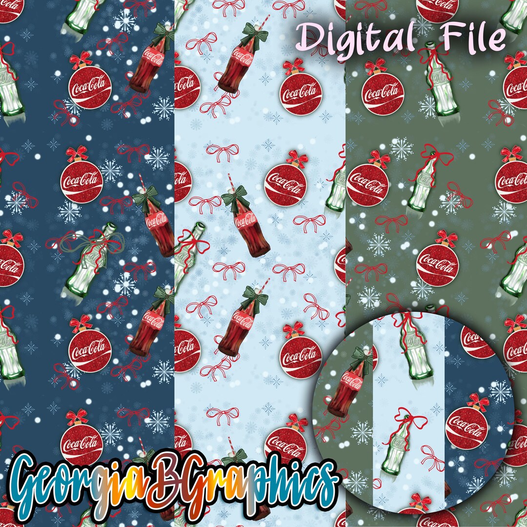 Coca Cola Christmas Seamless Pattern Bundle - Etsy