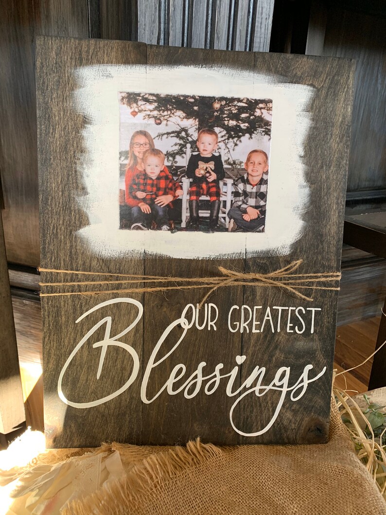 Our Greatest Blessings Customized Hand Painted Photo Sign - Etsy