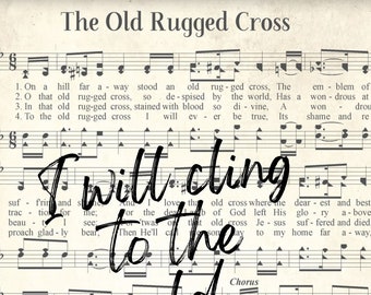The Old Rugged Cross Hymn Sheet Music | Printable Wall Art (Digital Download)