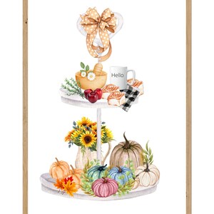 Herbst Tiered Tray, Herbst Printable, Sublimation PNG Datei & PDF Datei
