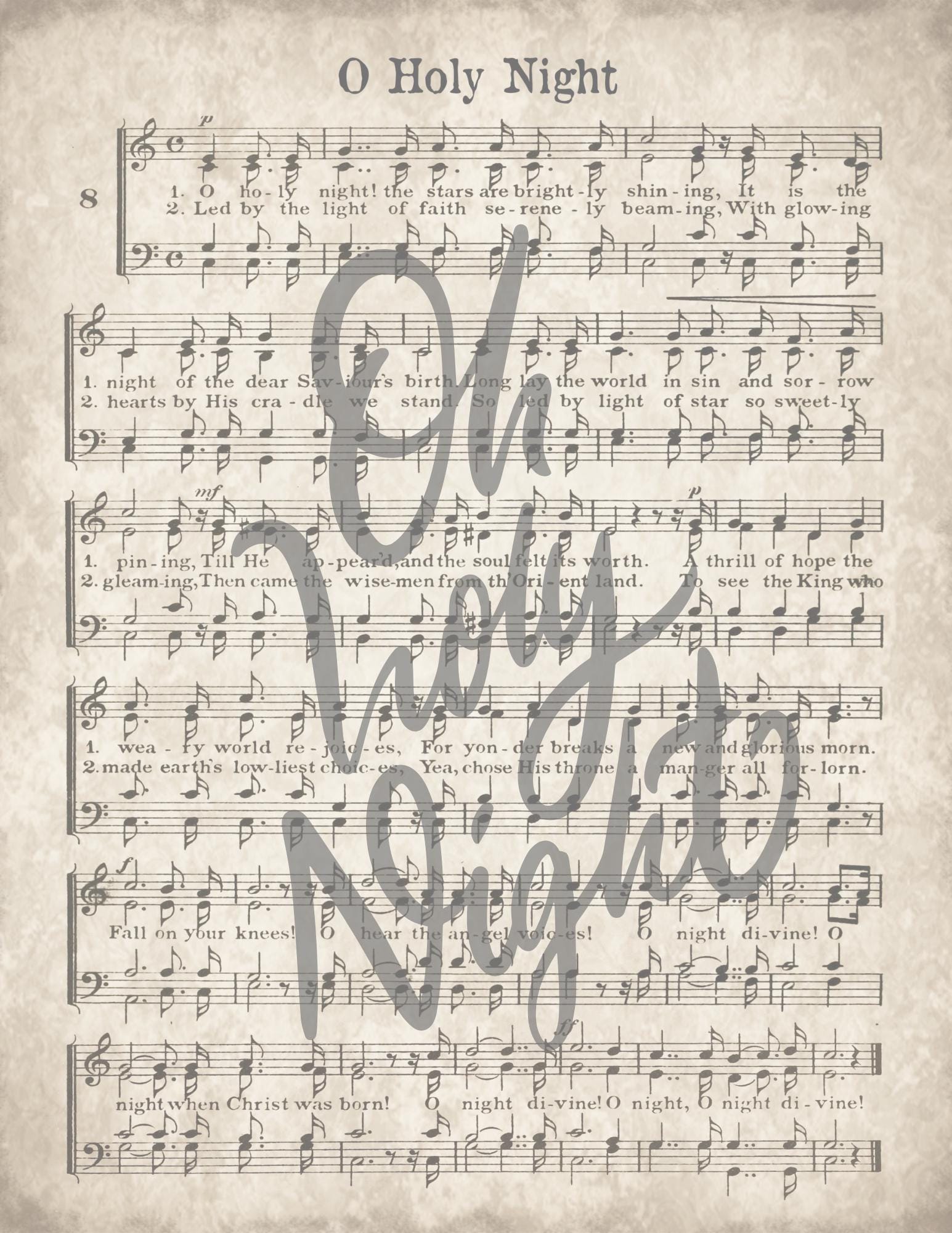 O Holy Night | Hymn Sheet Music |O Holy Night Printable | O Holy Night ...