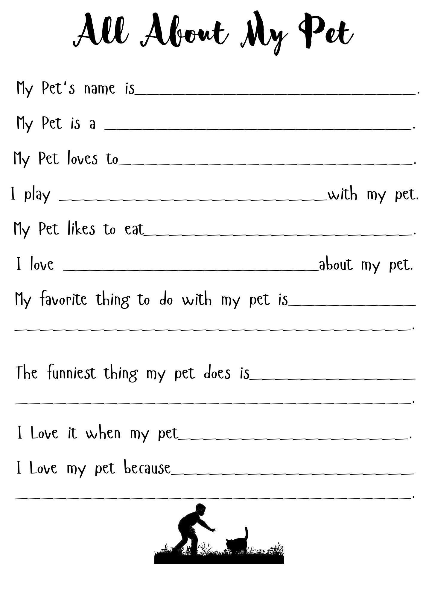 All About My Pet Printable, Pet's Birthday, Pet Day Printable, Buddy ...