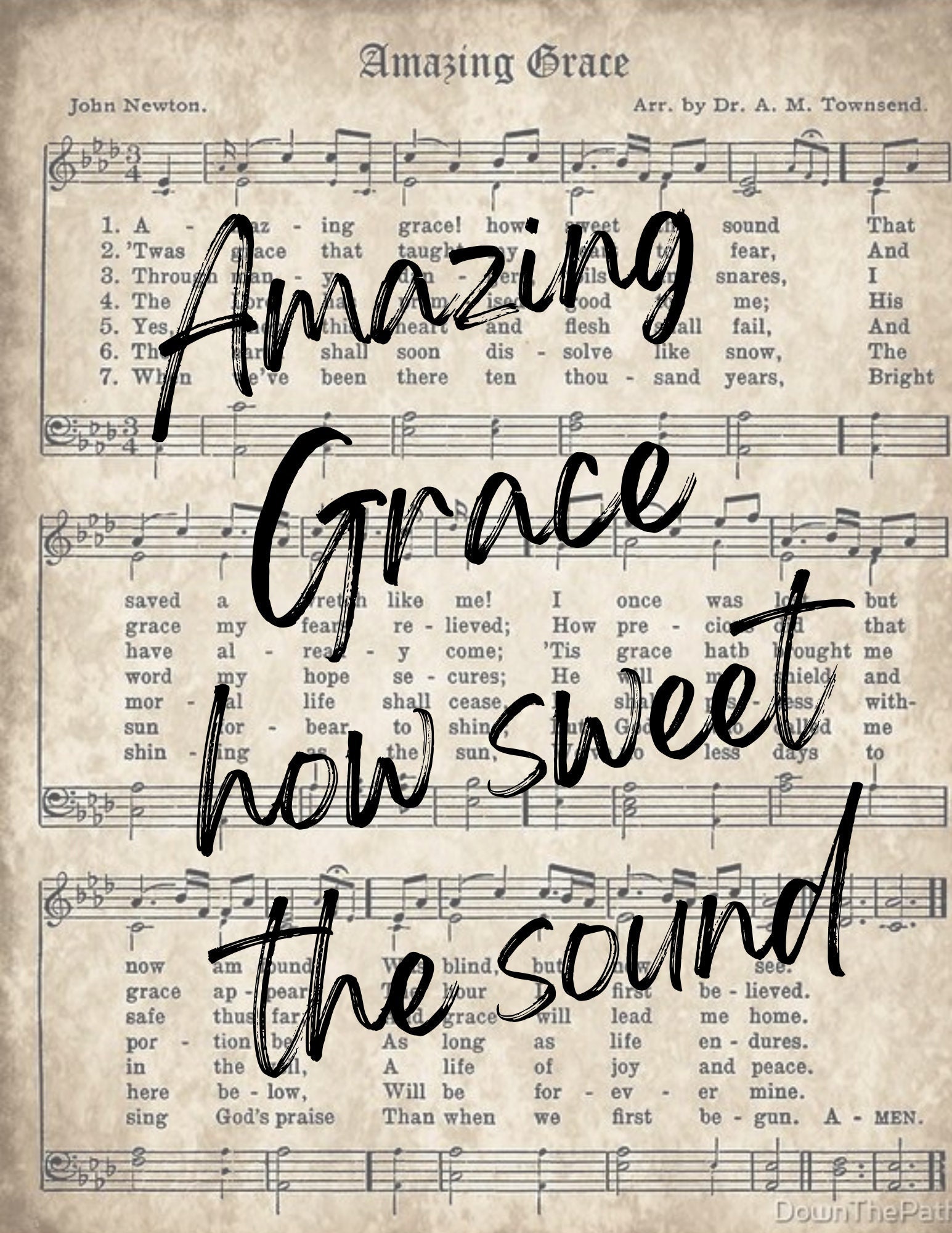 Amazing Grace Sheet Music Amazing Grace Printable Set of 2