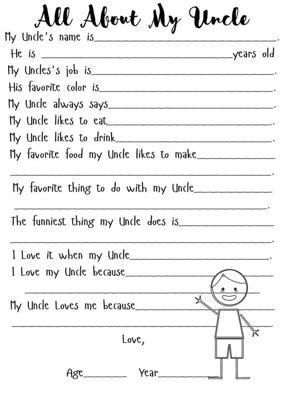 All About My Uncle Printable Uncle Birthday Uncle Printable Etsy All About My Uncle Printable Uncle Birthday Uncle Printable Etsy