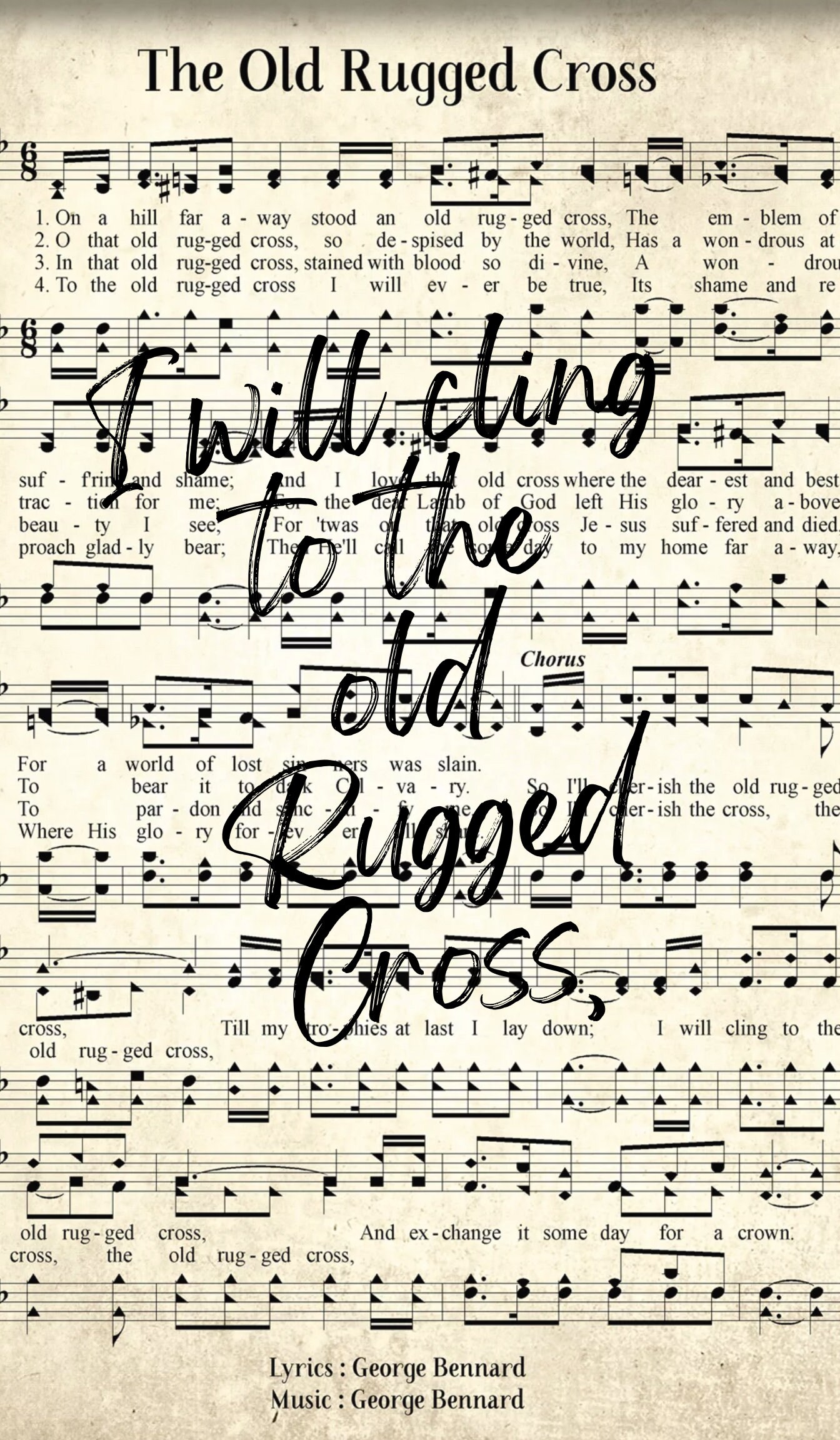the-old-rugged-cross-hymn-sheet-music-the-old-rugged-cross-12x24-printable-cling-to-the-old-rugged-cross-digital-download-etsy for Free Printable Lyrics Old Rugged Cross The Old Rugged Cross | Hymn Sheet Music | the Old Rugged Cross 12x24 Printable | Cling to the Old Rugged Cross | Digital Download - Etsy for Free Printable Lyrics Old Rugged Cross