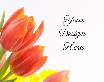 Tulpen Frühling Flatlay Mockup | JPG Digital Download