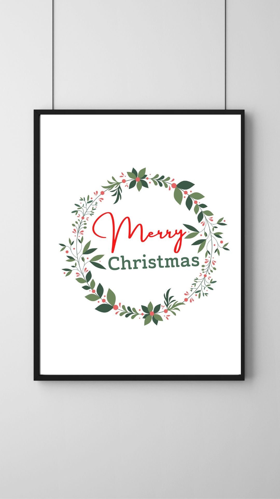 Merry Christmas Wreath Printable, Christmas Wreath Printable, Merry ...