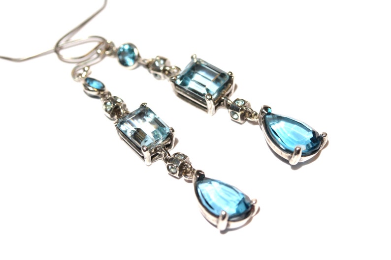 sterling silver blue topaz earrings