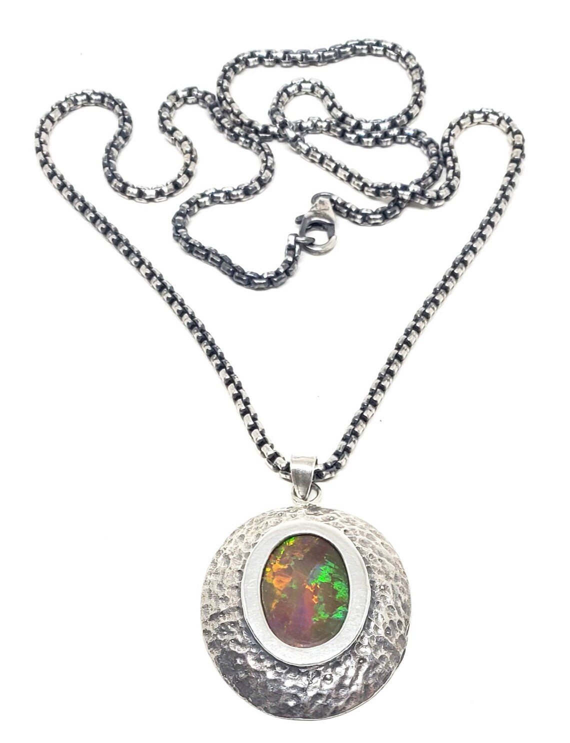 Opal Medallion Sterling Silver Pendant Handmade Jewelry - Etsy UK