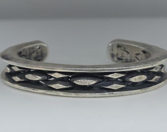 Sterling Silver Rustic Cuff Bracelet #602
