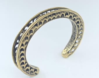 Rustic Brass Cuff Bracelet Handmade Jewelry  #603