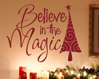 Christmas Wall Decal - Red - Christmas - Believe in the Magic Decal