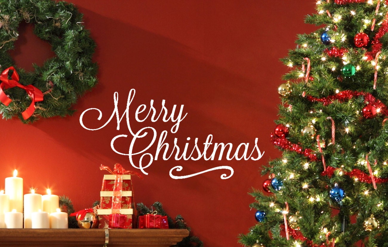 Christmas Decor Christmas Wall Decal Christmas Decorations Etsy