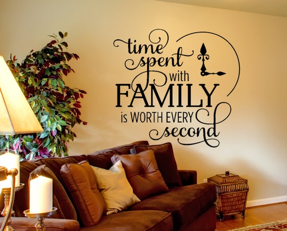 family wall decal time spent quote wall decal inspirational | etsy