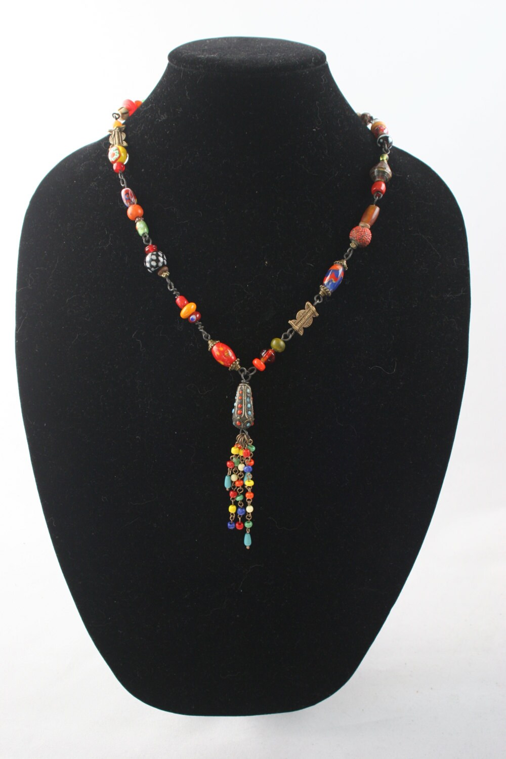 Eclectic Ethnic World Bead Necklace N132 Etsy