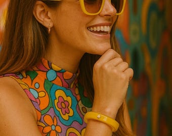 Kate Spade Yellow Acrylic Spade Bangle Bracelet