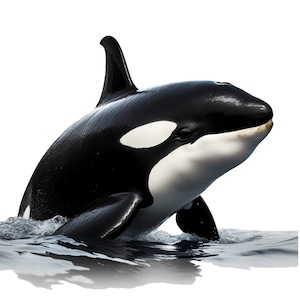 Orca Whale Clipart Set of 4 Orca PNG Digital Downloads Orca Stickers, Orca Tumblers and Orca Shirts - Orca Art sublimation V2