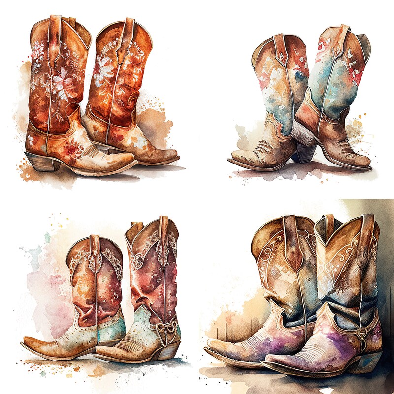 Boho Cowboy Boots - Etsy