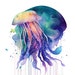 Watercolor Jellyfish Clipart Set of 4 - Sea Life Art for Scuba Diver ...