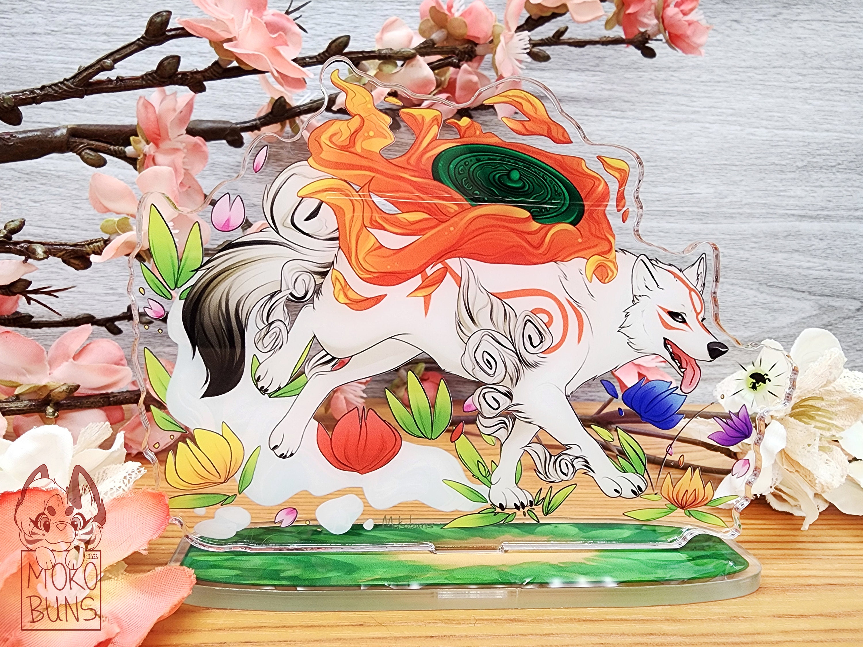 Okami Amaterasu Flower Trail Solar Flare Matte Art Print