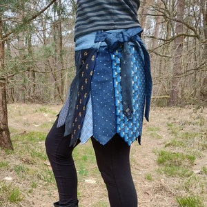 Denim Necktie Skirt Etsy