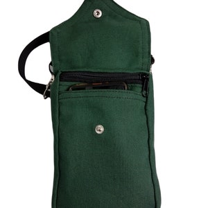 Green water bottle bag, Waterbottle holder, Water Carrier with shoulderstrap, Canteen beverage drinkbottle dogwalking hiking gift