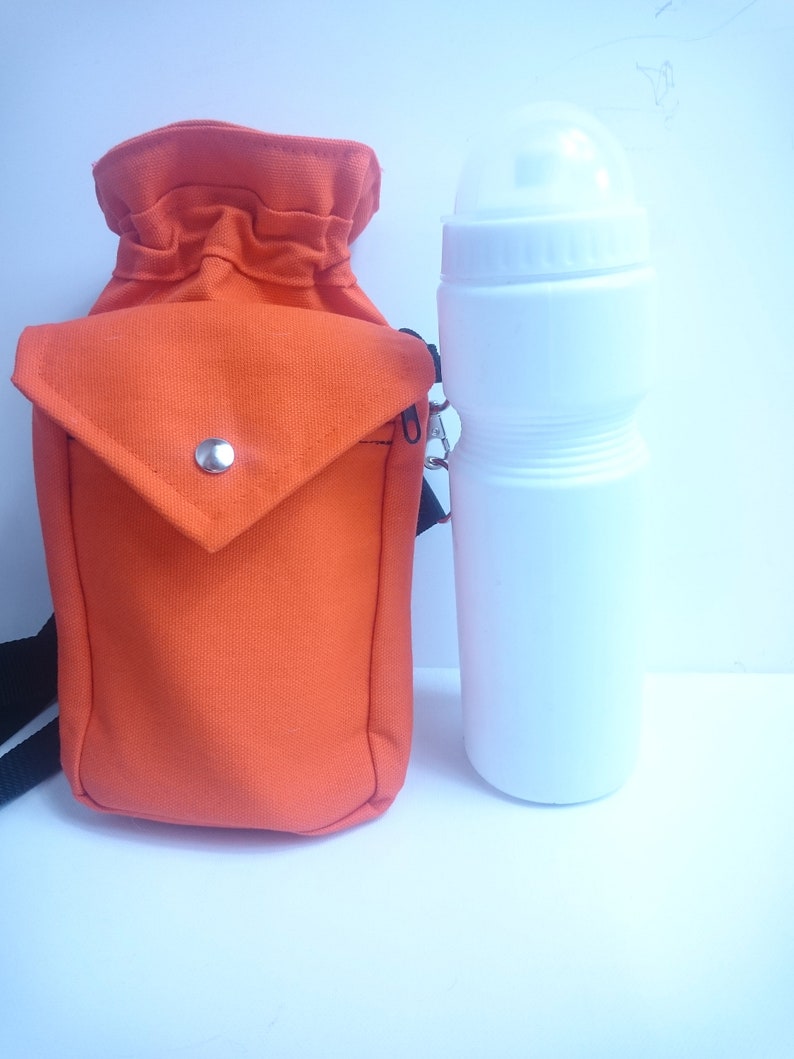 Purple Waterbottle bag, more colors available, Water Carriers with shoulderstrap, Drinkbottle, Canteen, Beverage, hiking gift, dogwalking image 5
