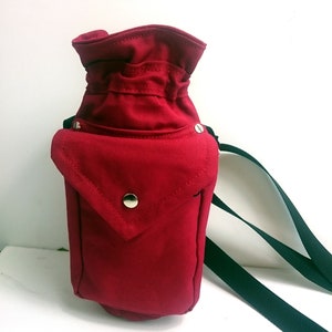 Waterbottle bag, Bottle holder, Water Carrier with shoulderstrap, Drinkbottle, Canteen, Beverage, hiking gift, dogwalking belt