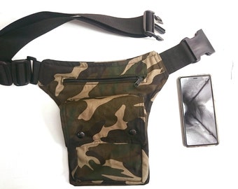 Camouflage Farbe Gürteltasche aus baumwolle Stoffe, mit Steckschnalle