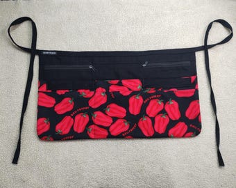 Bell pepper Print Garden Apron with Pockets, Gardening Half, Farmer's Market Apron